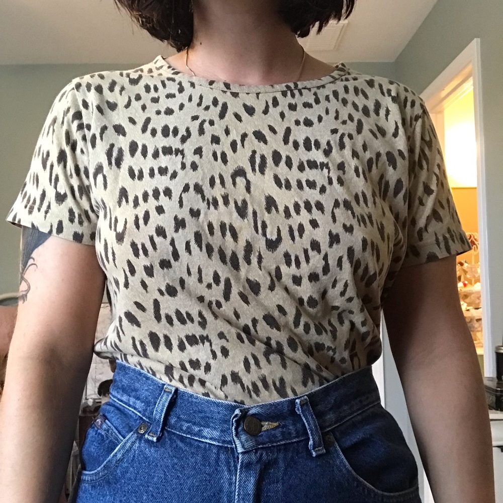 Cat-print vintage tee